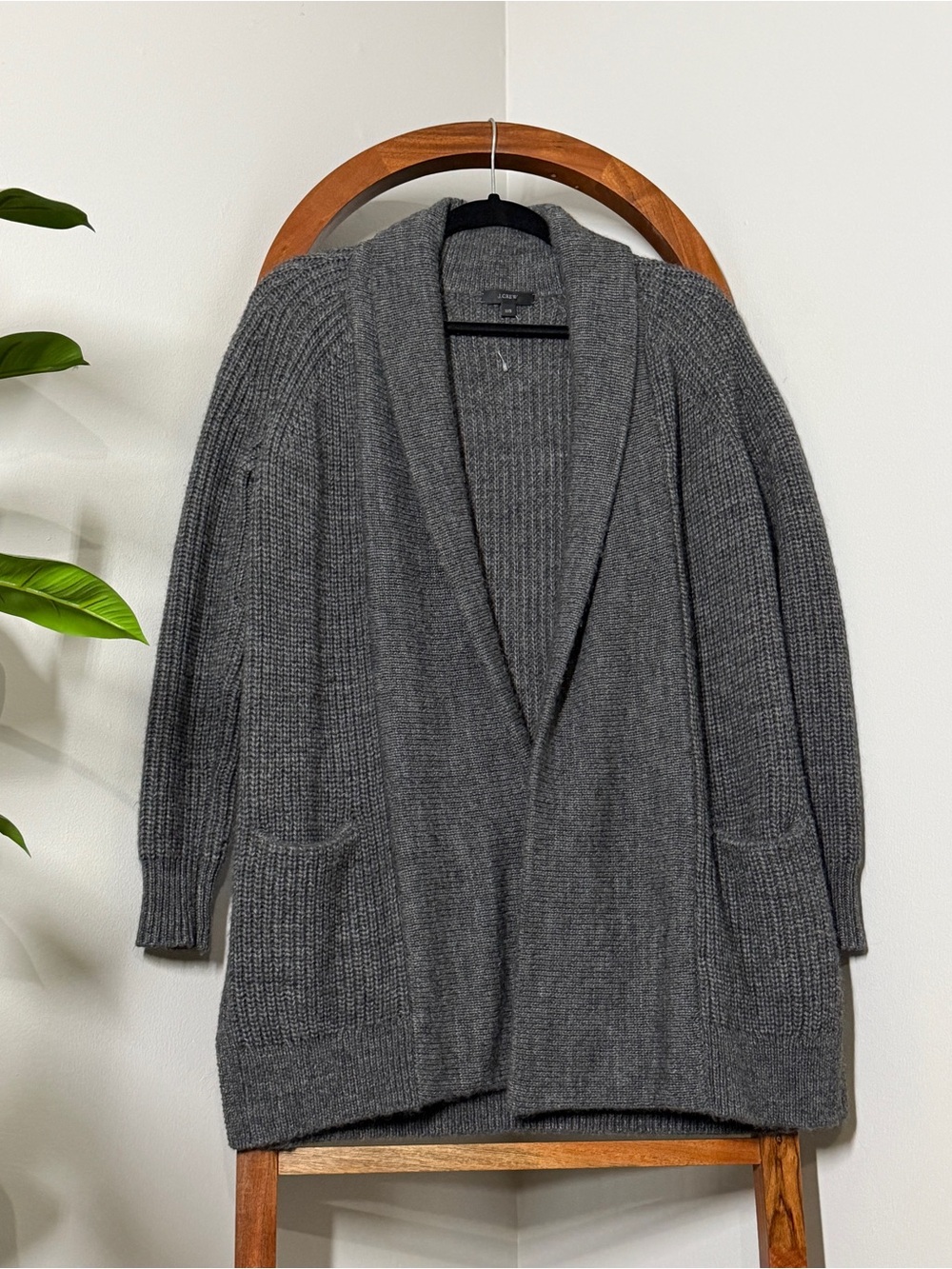 J. Crew XXS Gray Wool Alpaca Blend Open Front Knit Cardigan Sweater - Picture 1 of 9